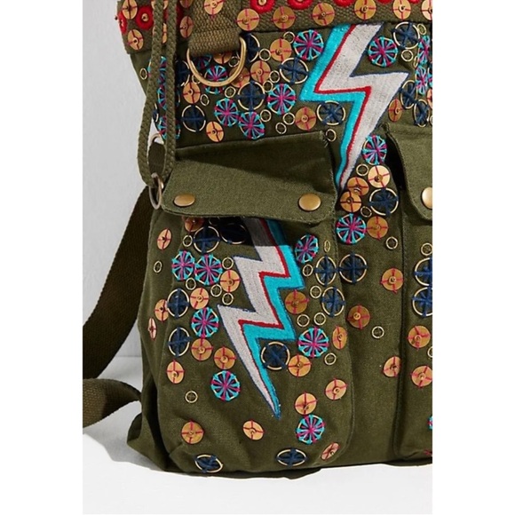 NWOT Free People x The Falls Fireworks Embroidered Backpack - Picture 4 of 6